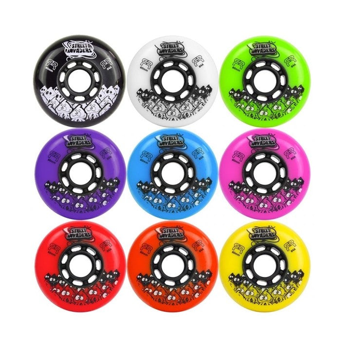 FR Street Invaders Inline Wheel 80mm 84A - 4 Pack - Lucky Skates