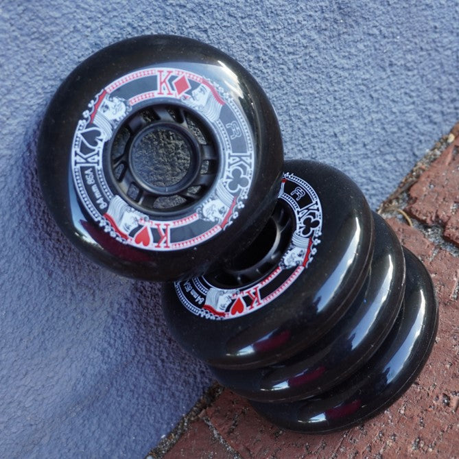 FR Street King Inline Skate Wheel 84mm 85A Black 4 Pack - Lucky Skates