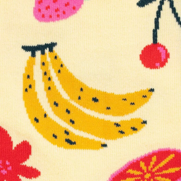Sock It To Me Fruity Bloom Womens Crew Socks Yellow - Lucky Skates