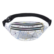 Geometric Triple Zip Fanny Pack Bum Bag - Lucky Skates