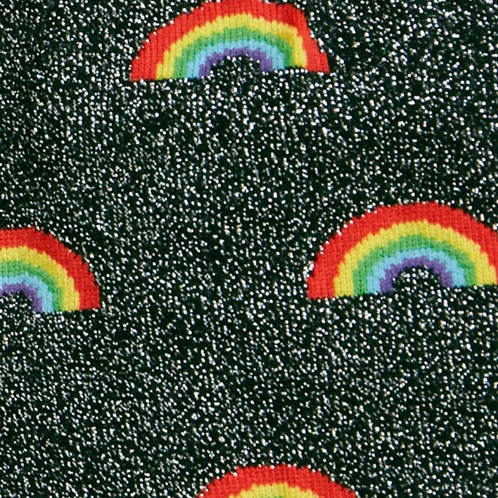 Sock It To Me Glitter Over The Rainbow Women's Crew Socks