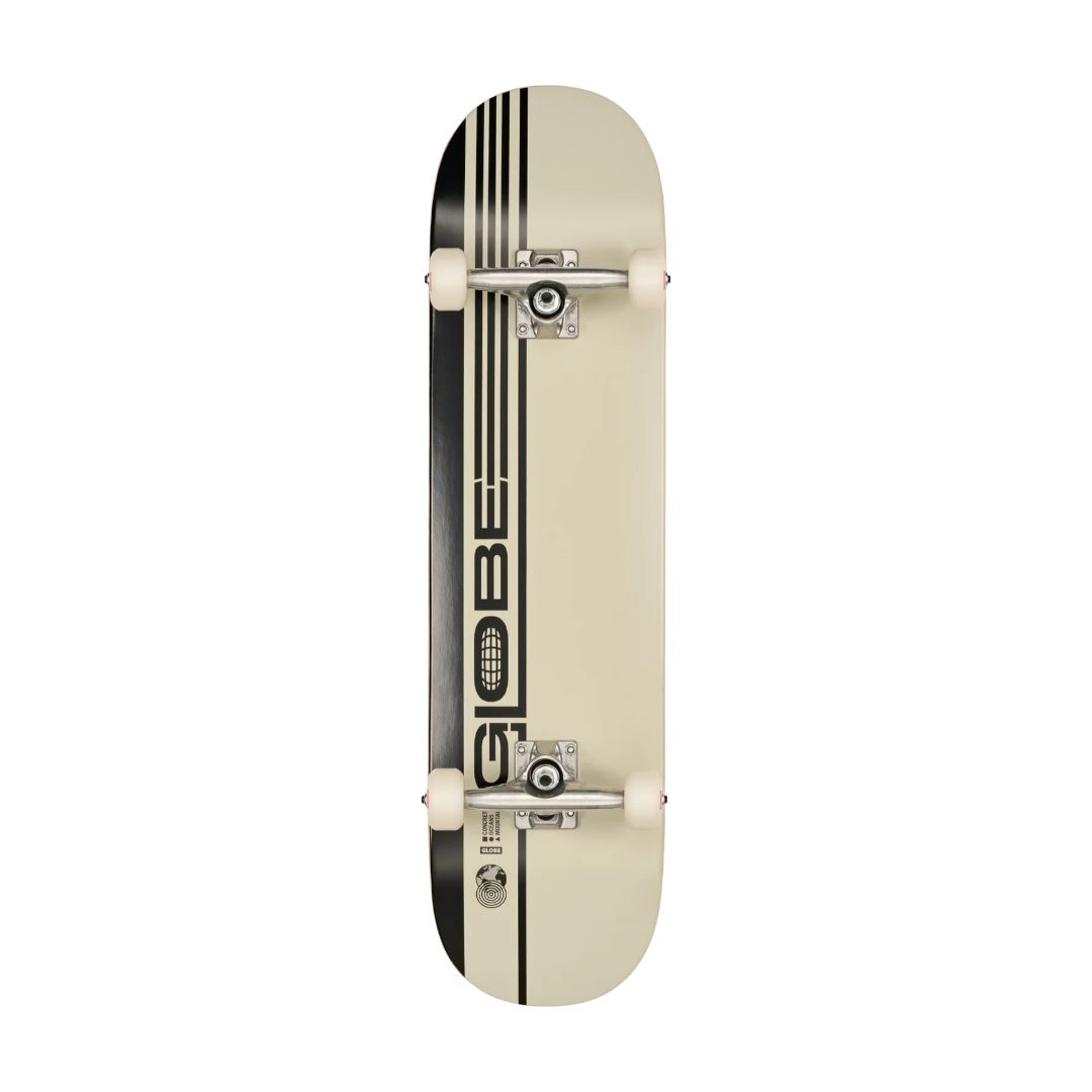 Globe G0 Strype Hard 8.0" Skateboard Complete Cream Black - Lucky Skates 
