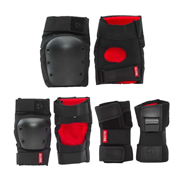 Globe Goodstock Junior Kids Pad Set Knee Pads / Elbow Pads / Wrist Guards Black - Lucky Skates