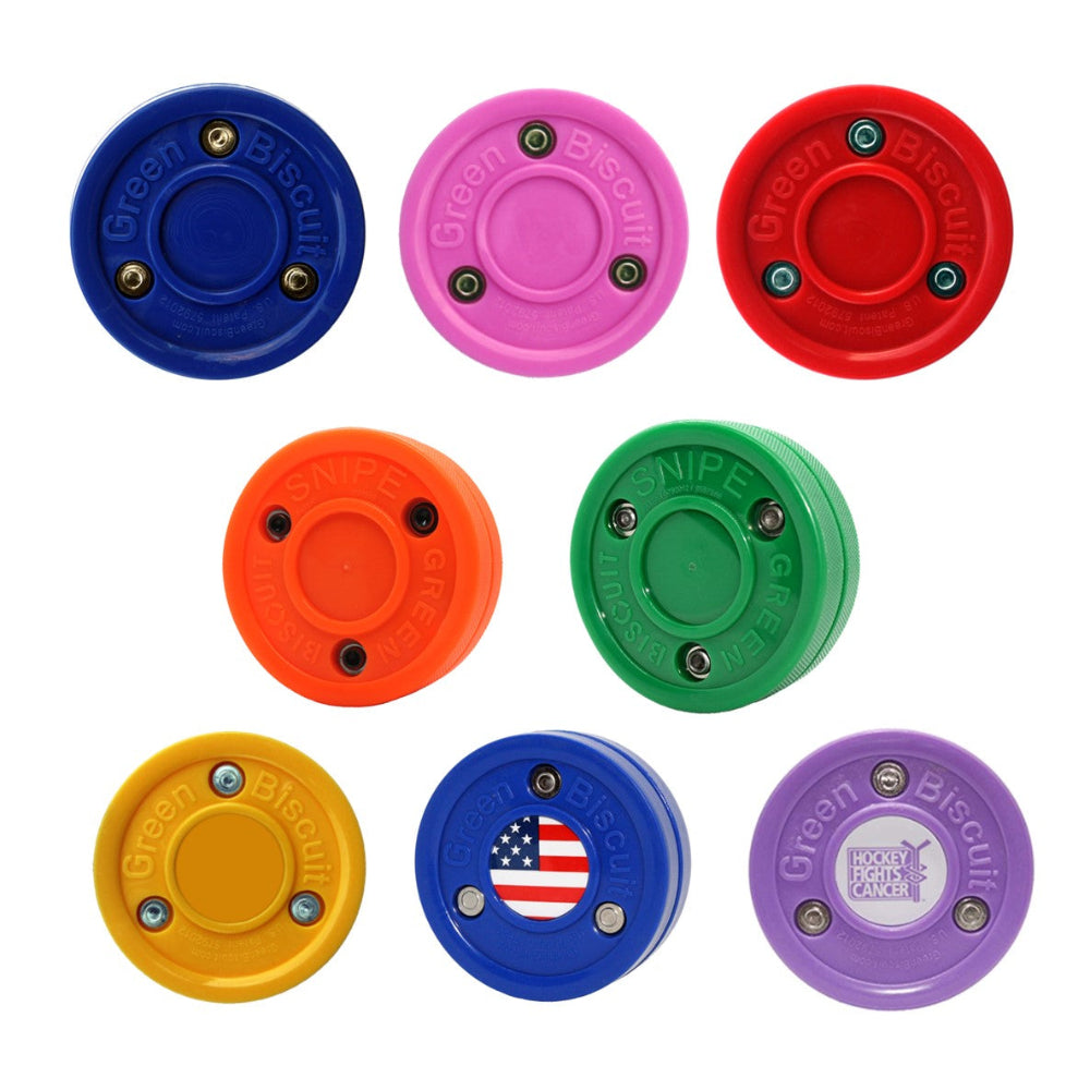 Green Biscuit Street Roller Hockey Outdoor Training Puck And Game Puck  - Lucky Skates