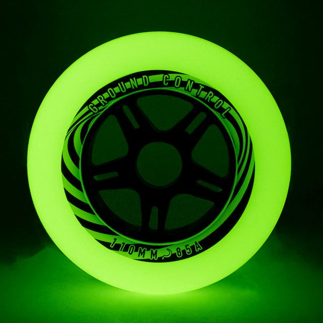 Ground Control Glow In The Dark Inline Skate Wheel - 6 Pack - Lucky Skates