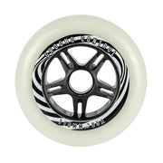 Ground Control Glow Inline Skate Wheel White/Green - 6 Pack - Lucky Skates