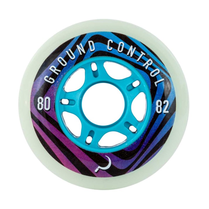 Ground Control Glow In The Dark Inline Skate Wheels - 4 Pack - Lucky Skates