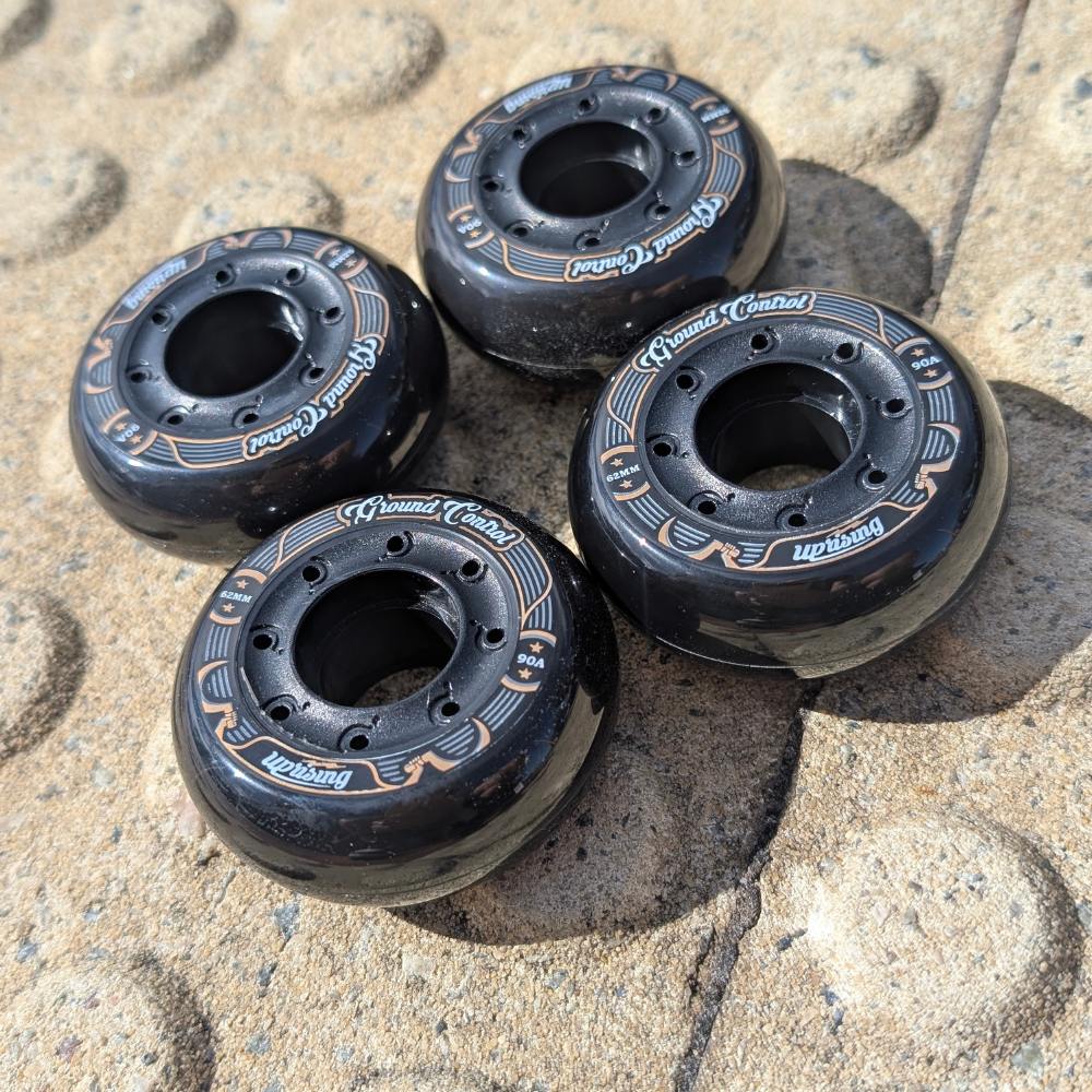 Ground Control Uprising Inline Aggressive Wheels Black 62mm 90A- 4 Pack - Lucky Skates