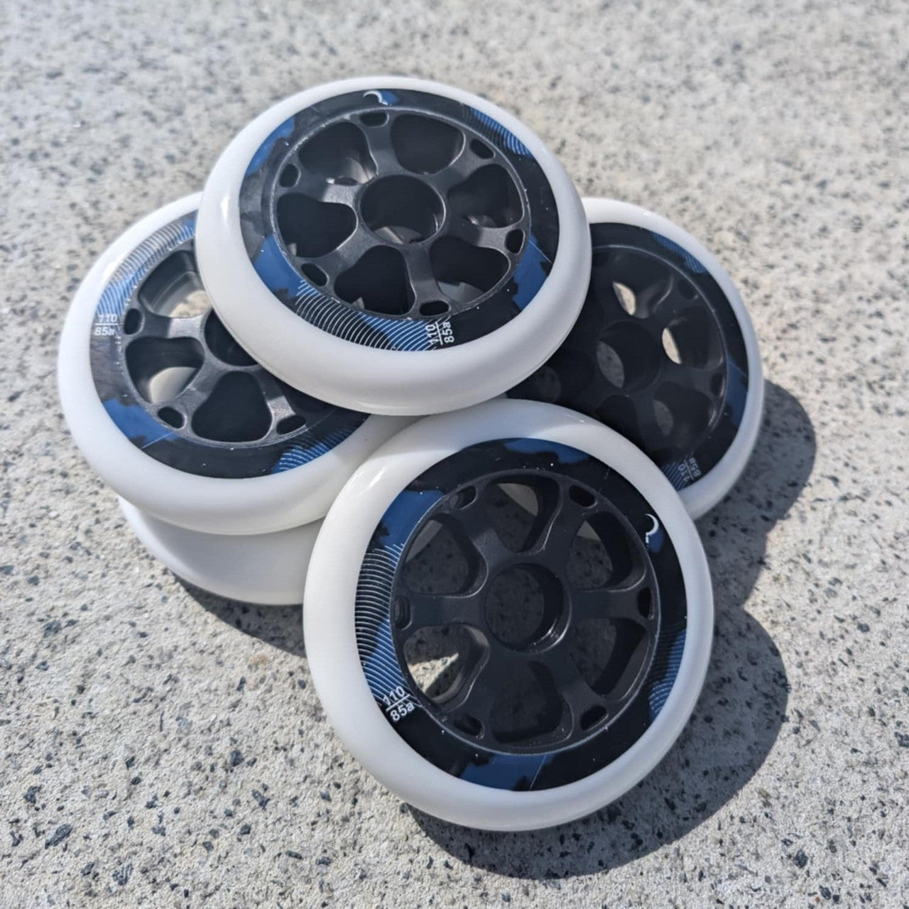 Ground Control UR Moon White Inline Wheel 110mm 85A - 6 Pack - Lucky Skates