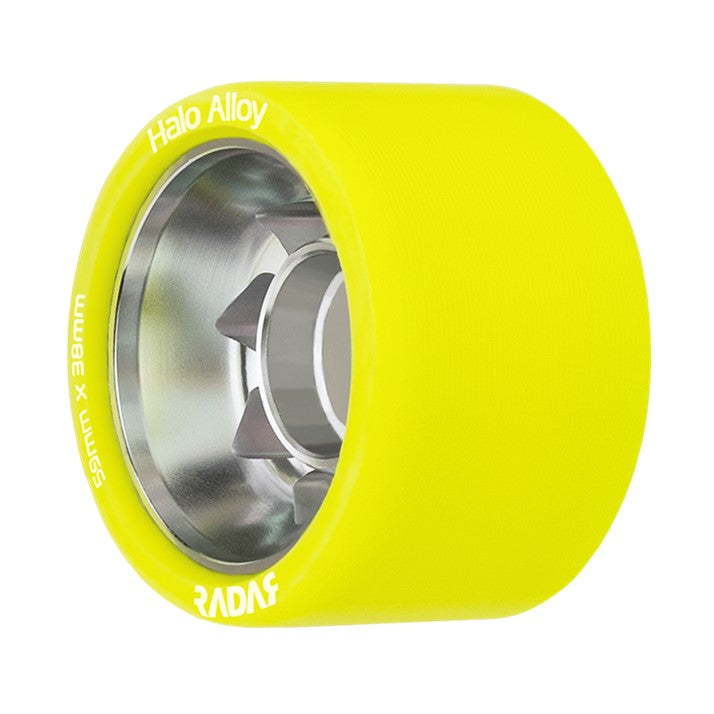 yellow indoor roller skate wheels with alloy hubs