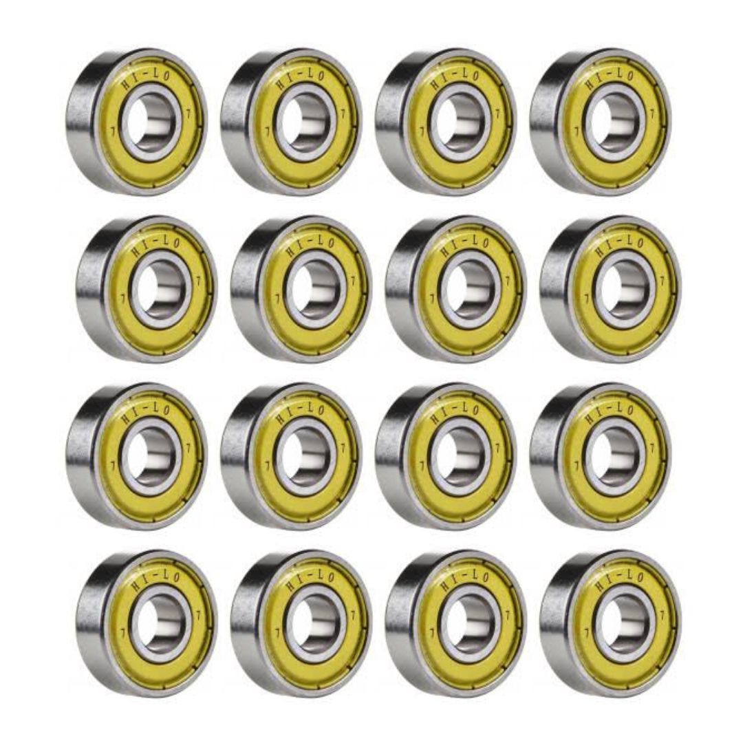 Bauer Hi-Lo ABEC 7 Yellow Skate Bearing 16 Pack - Lucky Skates