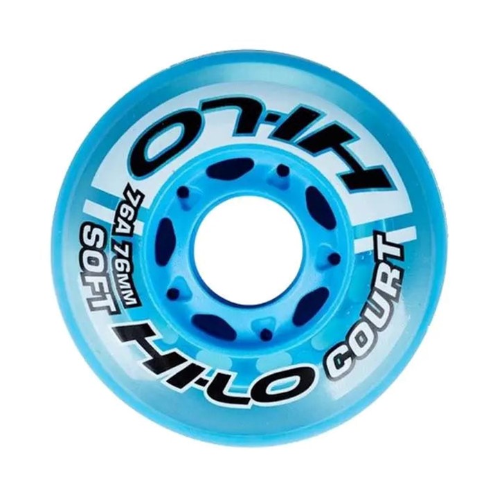Hi-Lo Court Indoor Soft Inline Skate Wheel Blue - Lucky Skates