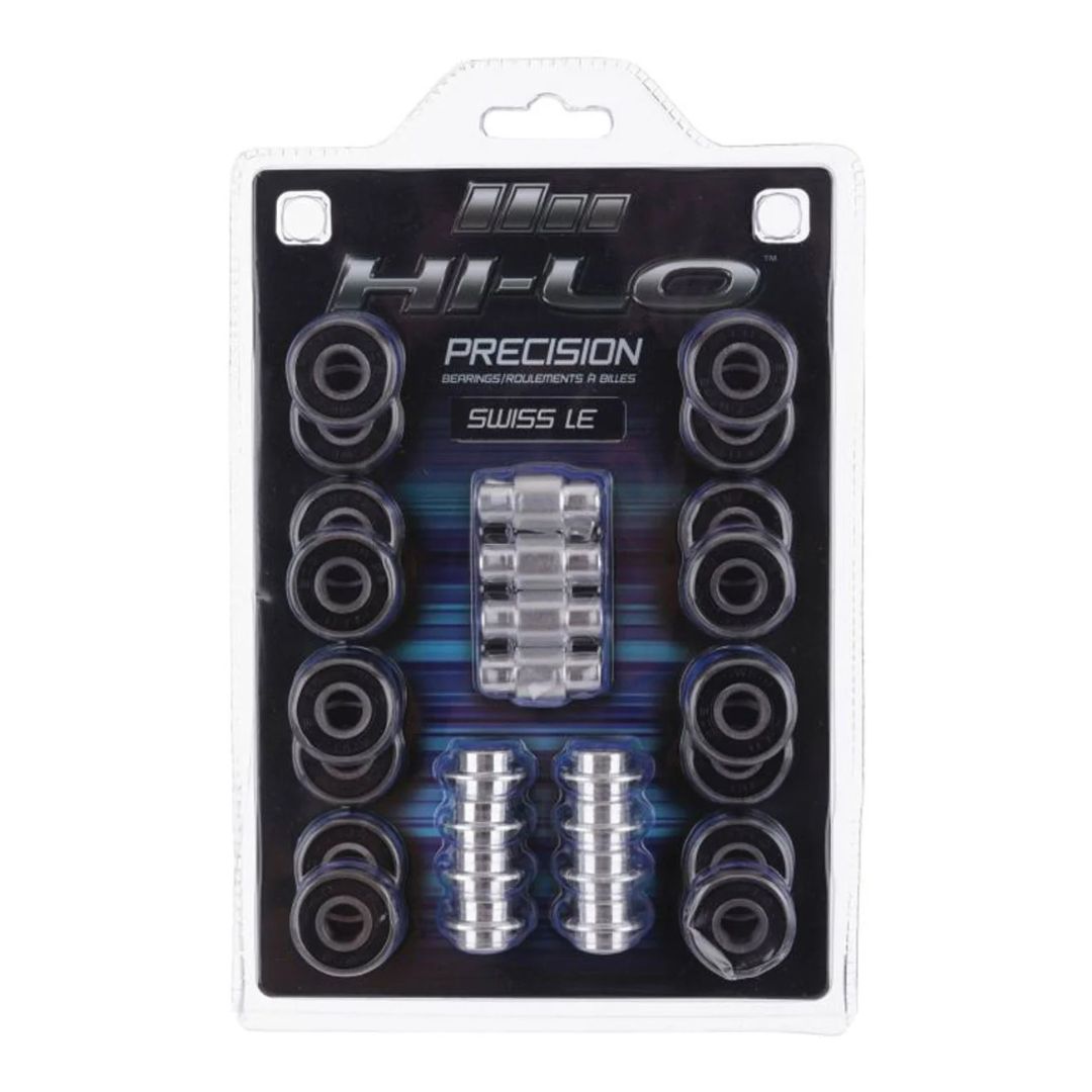 Bauer Hi-Lo Swiss Skate Bearing Spacer Kit Black 16 Pack 6mm spacers and 8mm floating spacers - Lucky Skates
