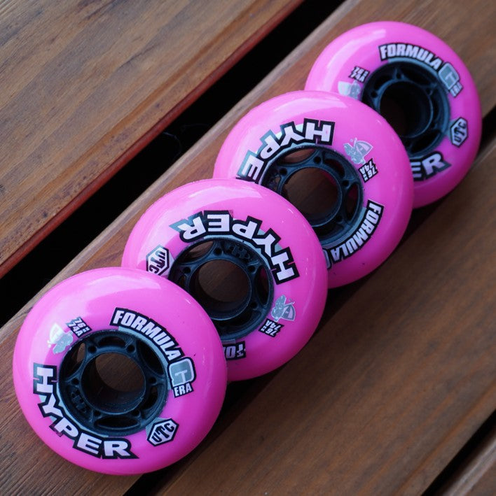 Hyper Formula G Era Indoor Inline Skates Wheel 76mm 74A Pink - 4 Pack - Lucky Skates