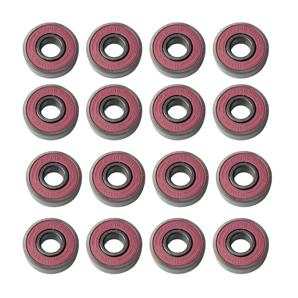Impala ABEC 7 Skate Pink Bearings 8mm (16 Pack) - Lucky Skates