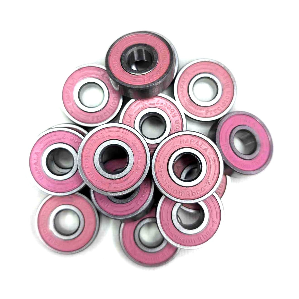 Impala ABEC 7 Skate Bearings Pink - 16 Pack - Lucky Skates