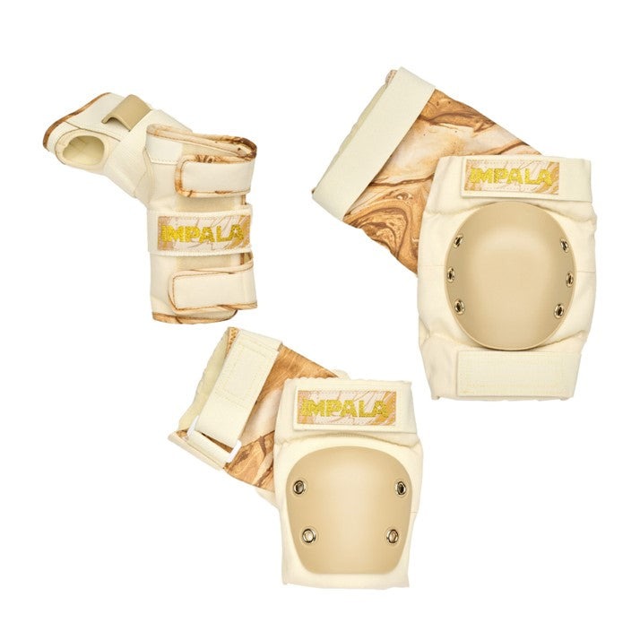 Impala Adult Pad Set Gold Marawa - Knee Pads / Elbow Pads / Wrist Guards - Lucky Skates