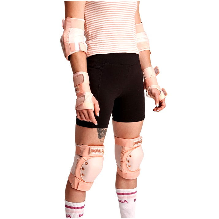 Impala Adult Pad Set Marawa Rose Gold Knee Pads, Wrist Guards, Elbow Pads - Lucky Skates