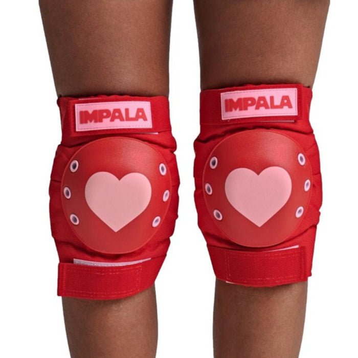 Impala Adult Pad Set Red Hearts Knee Pads - Lucky Skates