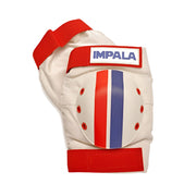 Impala Adult Pad Set Vintage Stripe Knee Pads Cream Red Blue - Lucky Skates