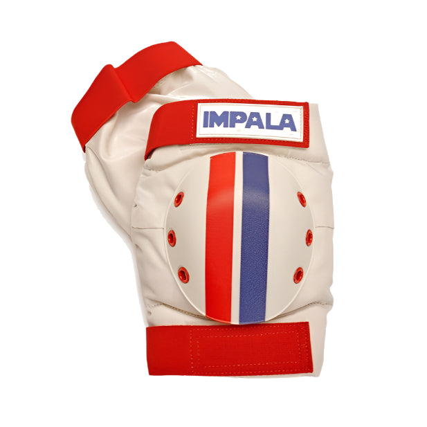 Impala Adult Pad Set Vintage Stripe Knee Pads Cream Red Blue - Lucky Skates