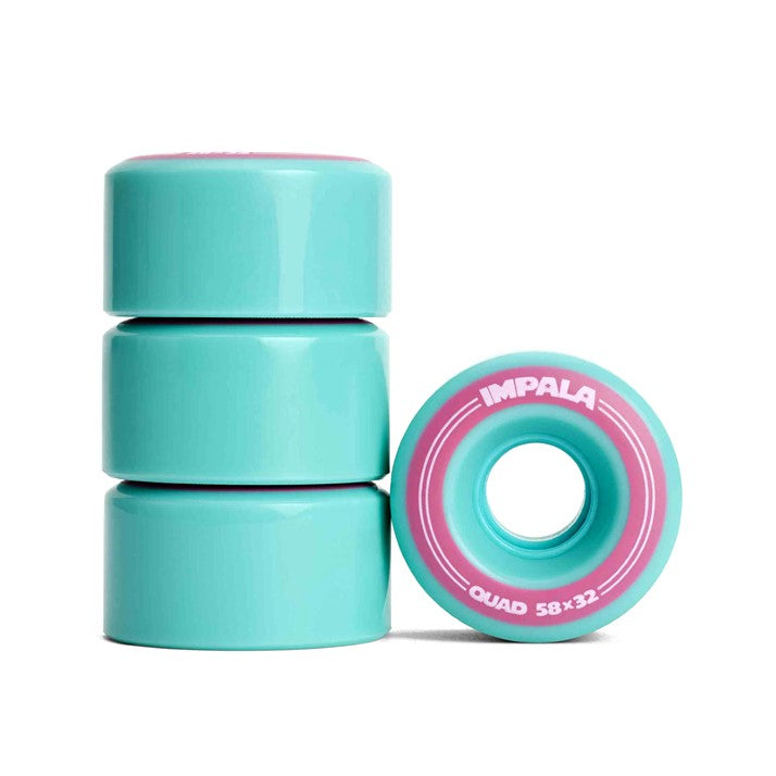 Impala Aqua Outdoor Hybrid Roller Skate Wheels - 4 Pack - Lucky Skates