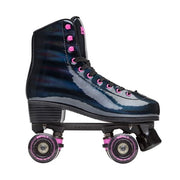 holographic black high top skates