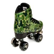 green camoflage high top roller skate 