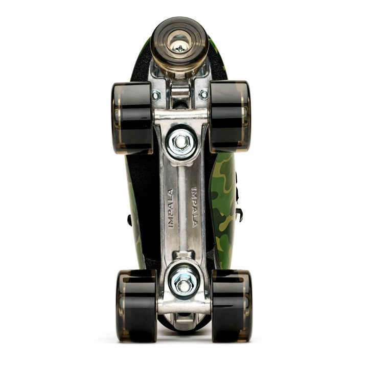 green camoflage high top roller skate 