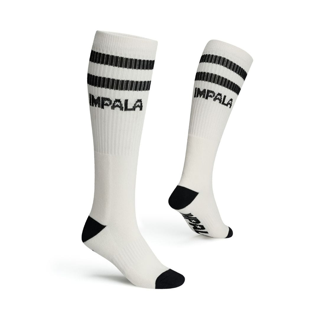 Impala Knee High Stripe Black Creme Socks - Lucky Skates 