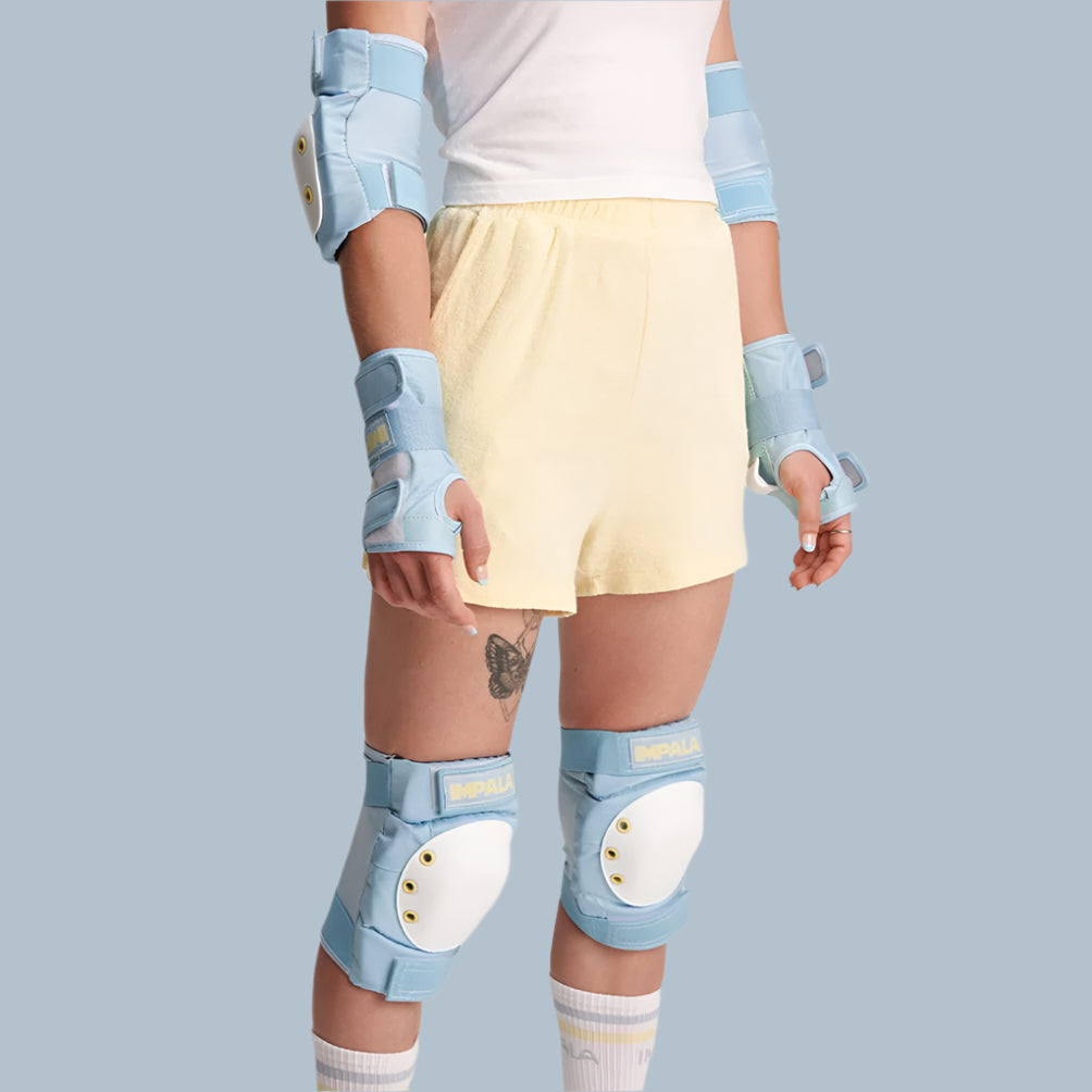 Impala Pad Set Sky Light Blue Knee Pads Elbow Pads Wrist Guards - Lucky Skates