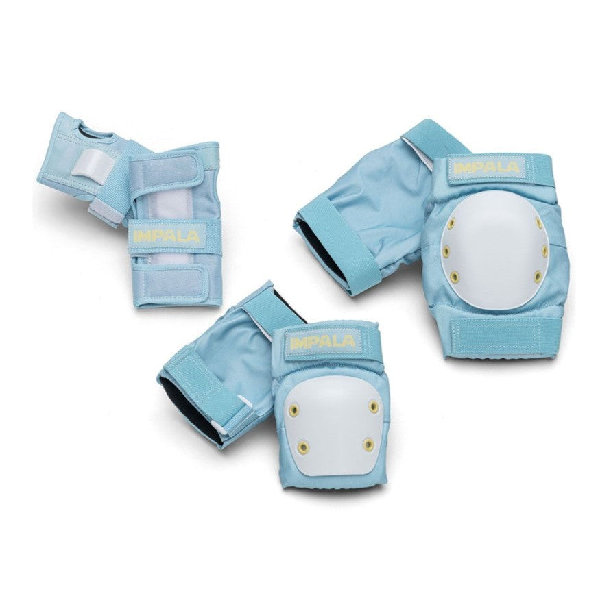 Impala Junior Kids Protective Padding Set Sky Light Blue -  Knee Pads / Elbow Pads / Wrist Guards - Lucky Skates