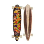 Impala Cruiser Longboard Skateboard Burger Babie design, gold, flower desk, gold trucks - Lucky Skates 