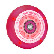 Impala Light Up Pink/Red LED Inline Wheels with Bearings 70mm 84a - Lucky Skates