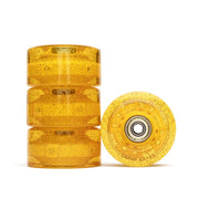 Impala Light Up Gold Yellow Glitter LED Roller Skates Wheels With Bearings 4 Pack 82a 62mm - Lucky Skates