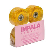 Impala Light Up LED Gold Glitter Outdoor Roller Skate Wheels With Bearings 62mm 82A 4 Pack - Lucky Skates