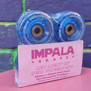 Impala Light Up Blue LED Roller Skate Wheels With Bearings 62mm 82A - 4 Pack - Lucky Skates