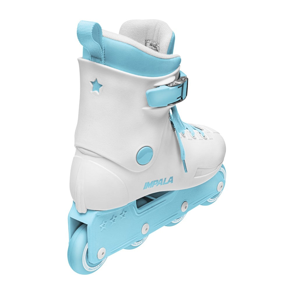 WHITE BABY BLUE INLINE SKATES 