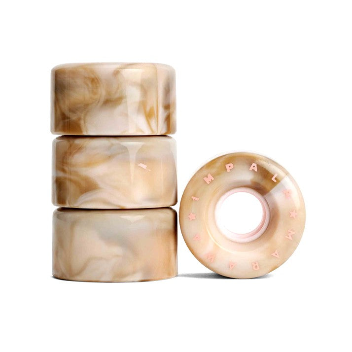 Impala Marawa Marble Gold Cream Outdoor Hybrid Roller Skate Wheels - 4 Pack - Lucky Skates