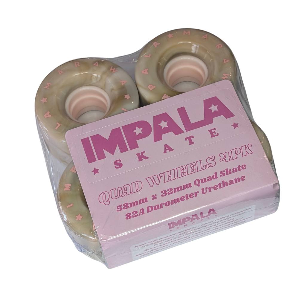 Impala Marawa Marble Gold Cream Outdoor Hybrid Roller Skate Wheels 4 Pack 82a 58mm - Lucky Skates