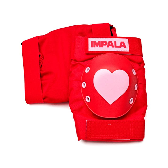 Impala Adult Pad Set Red Hearts Knee Pads - Lucky Skates