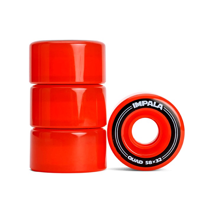 Impala Red Outdoor Hybrid Roller Skate Wheels - 4 Pack - Lucky Skates