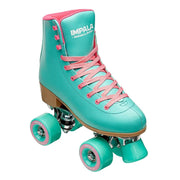 Impala Quad High Top Roller Skates Aqua Teal with pink laces - Lucky Skates