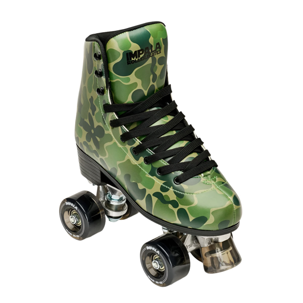 Green Camo Impala Roller Skates High Top - Lucky Skates