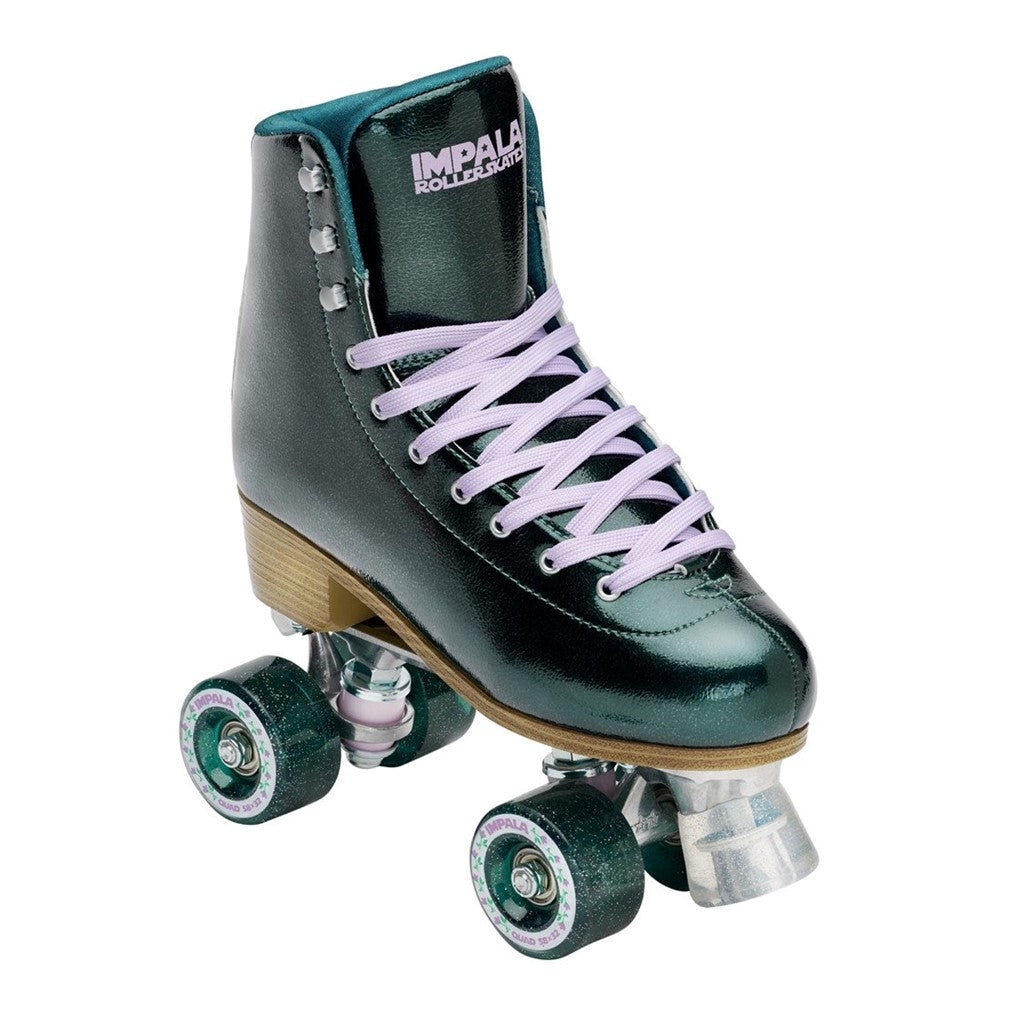 Emerald Impala Quad Retro Roller Skates Green Lilac - Lucky Skates  