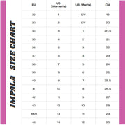 Impala Skates Size Chart - Lucky Skates 