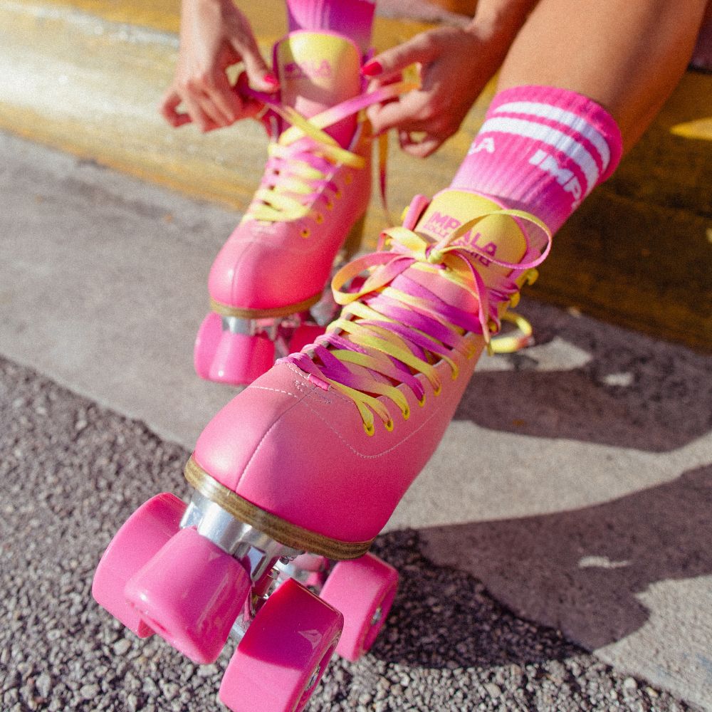 Tropicana Impala Pink Yellow Roller Skates - Lucky Skates