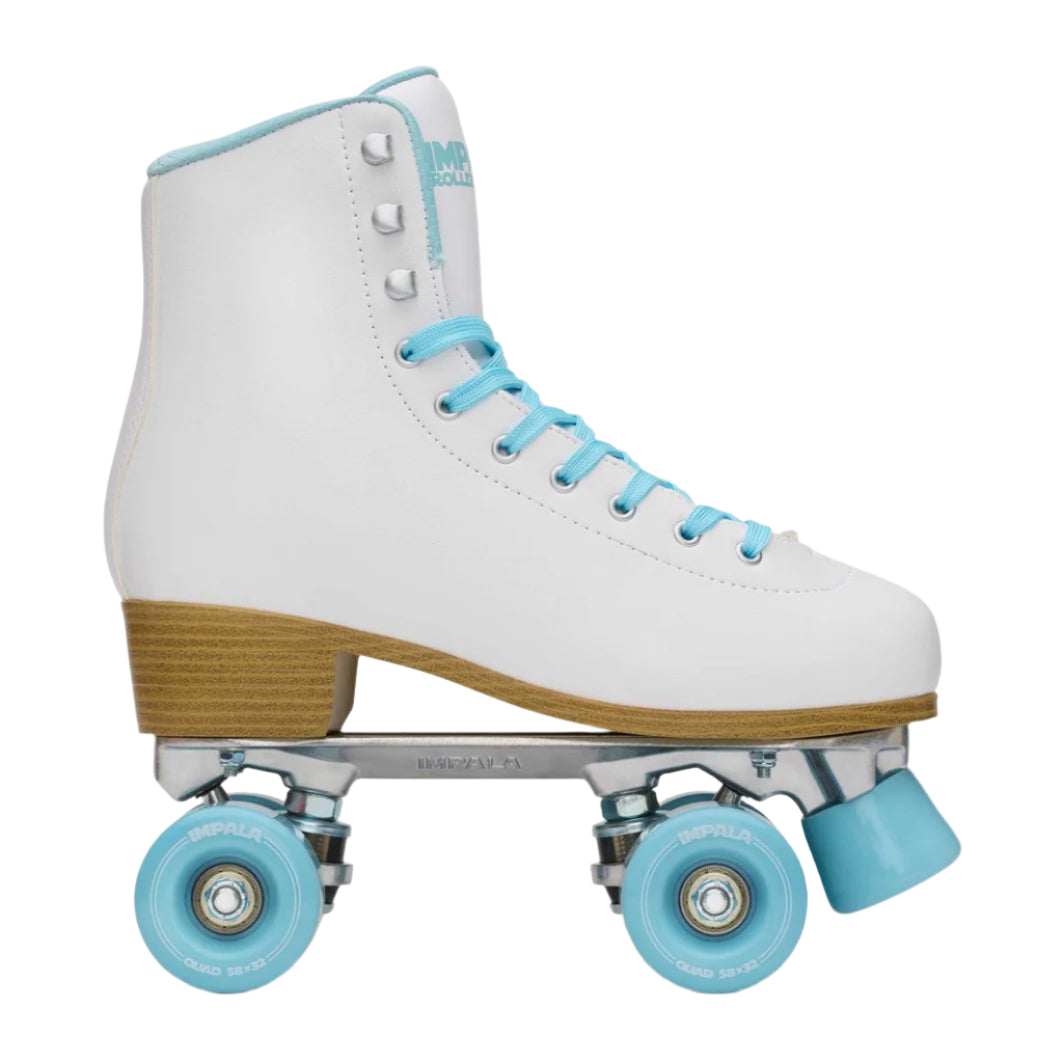 White Ice Impala Roller Skates White Blue - Lucky Skates