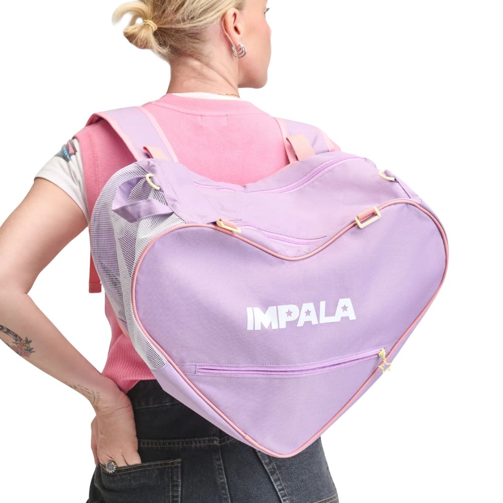 Impala Heart Shape Skate Inline Skate Bag, Ice Skate Bag, Lavender Purple - Lucky Skates 