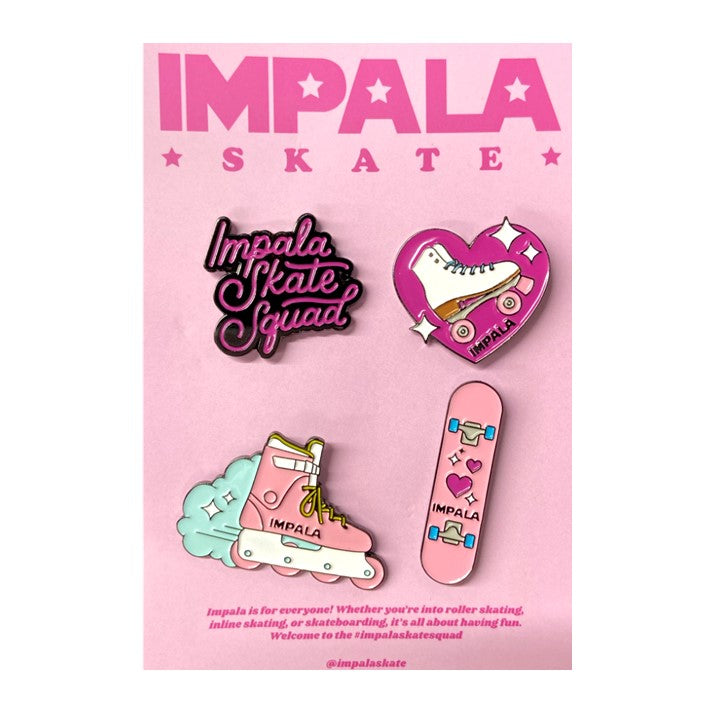 Impala Roller Skate Skateboard Inline Skates Enamel Pin Set - Lucky Skates